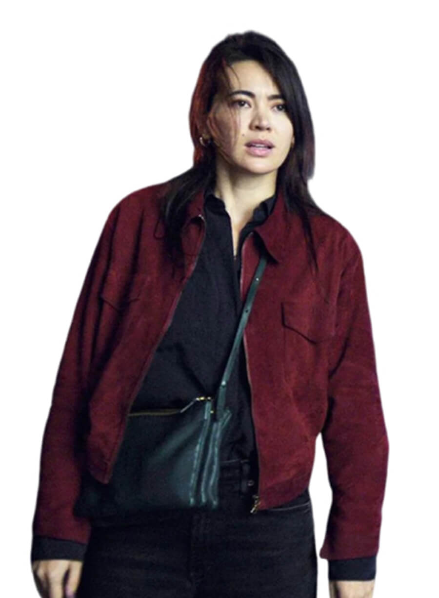 Jessica Henwick Silo S03 Helen Drew Suede Leather Jacket