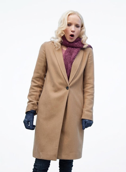 Jessy Schram Brown Wool Coat