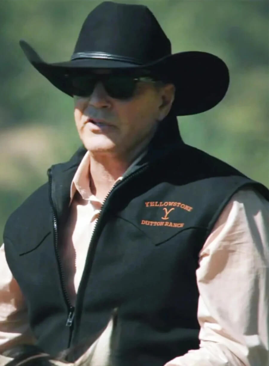 John Dutton Yellowstone Kevin Costner Black Vest