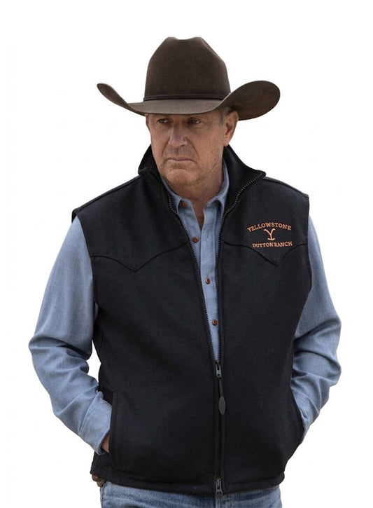 John Dutton Yellowstone Kevin Costner Black Vest