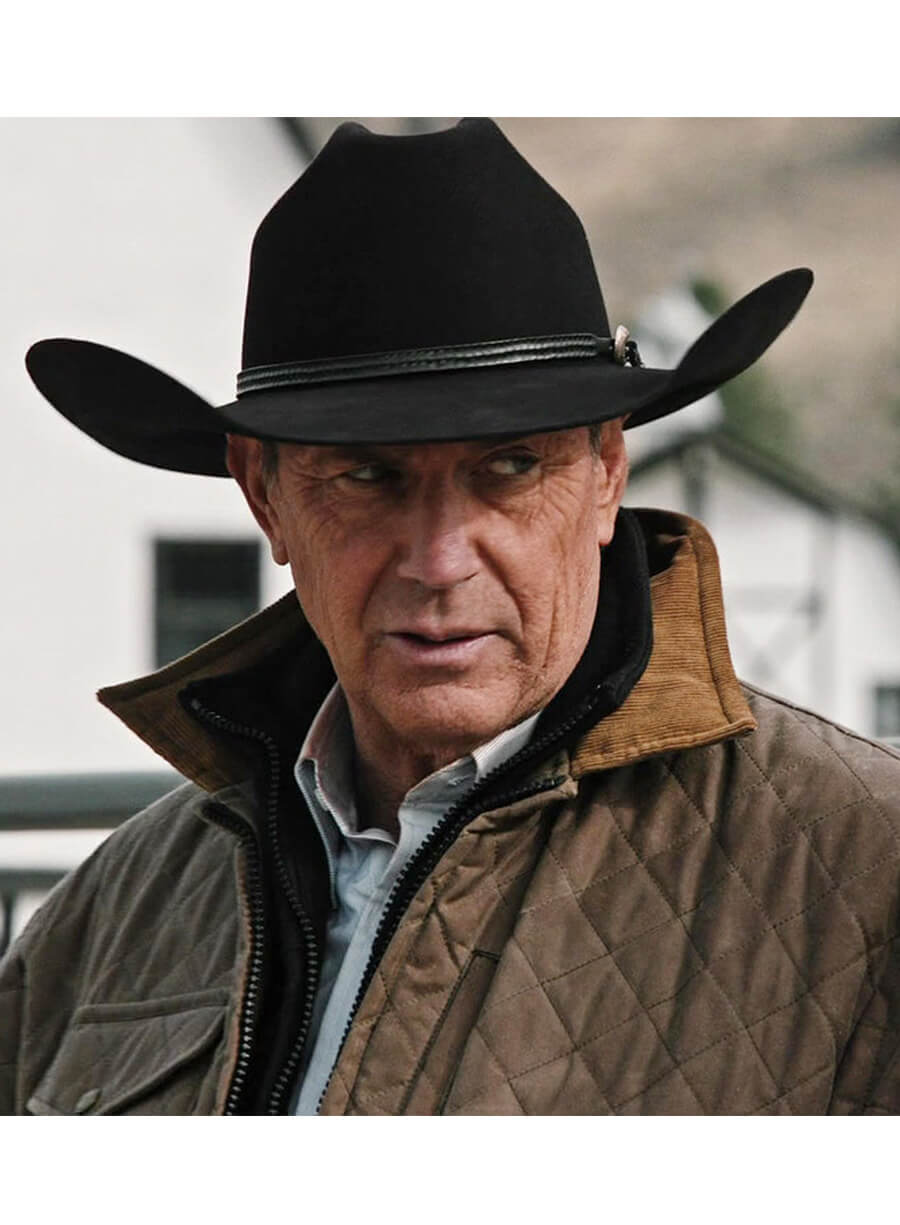 John Dutton Yellowstone Season 4 Brown Quilted Jacket