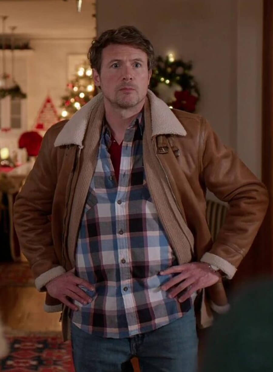 Ethan Crane Brown Leather Shearling Jacket