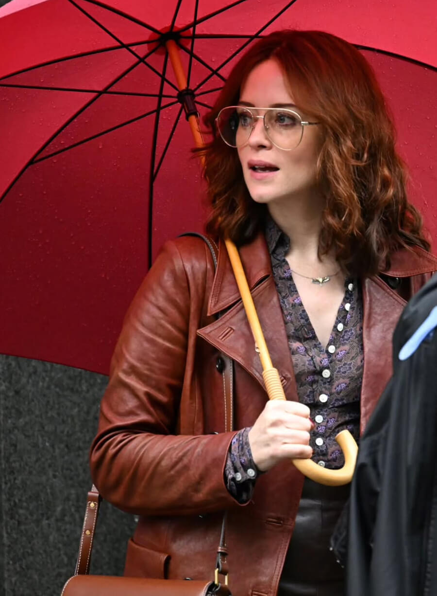 Joyce Hopkirk Ink 2026 Leather Trench Coat
