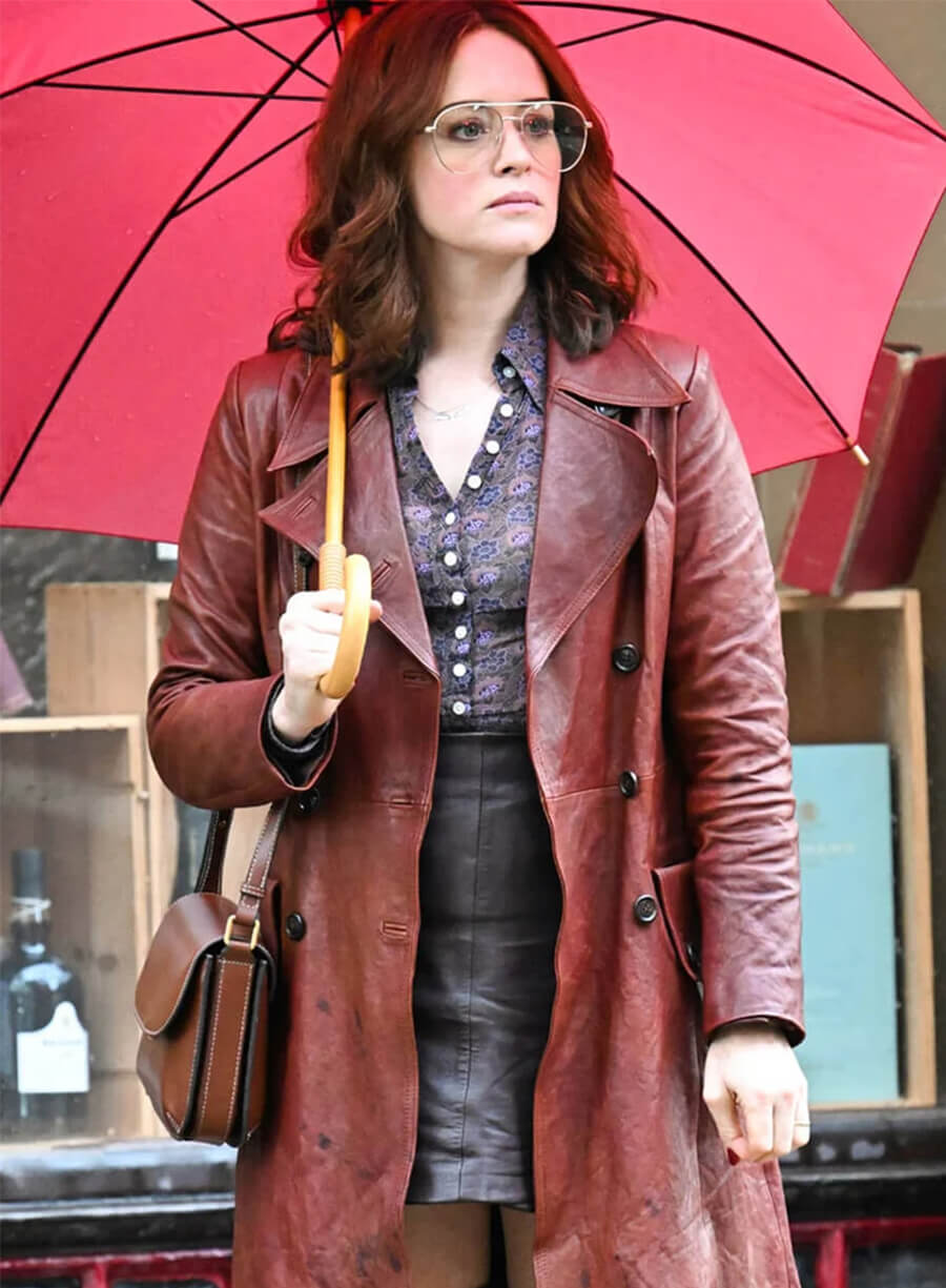 Joyce Hopkirk Ink 2026 Leather Trench Coat