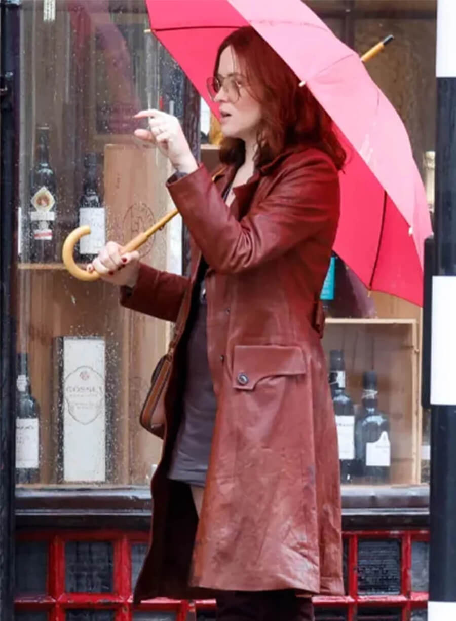 Joyce Hopkirk Ink 2026 Leather Trench Coat