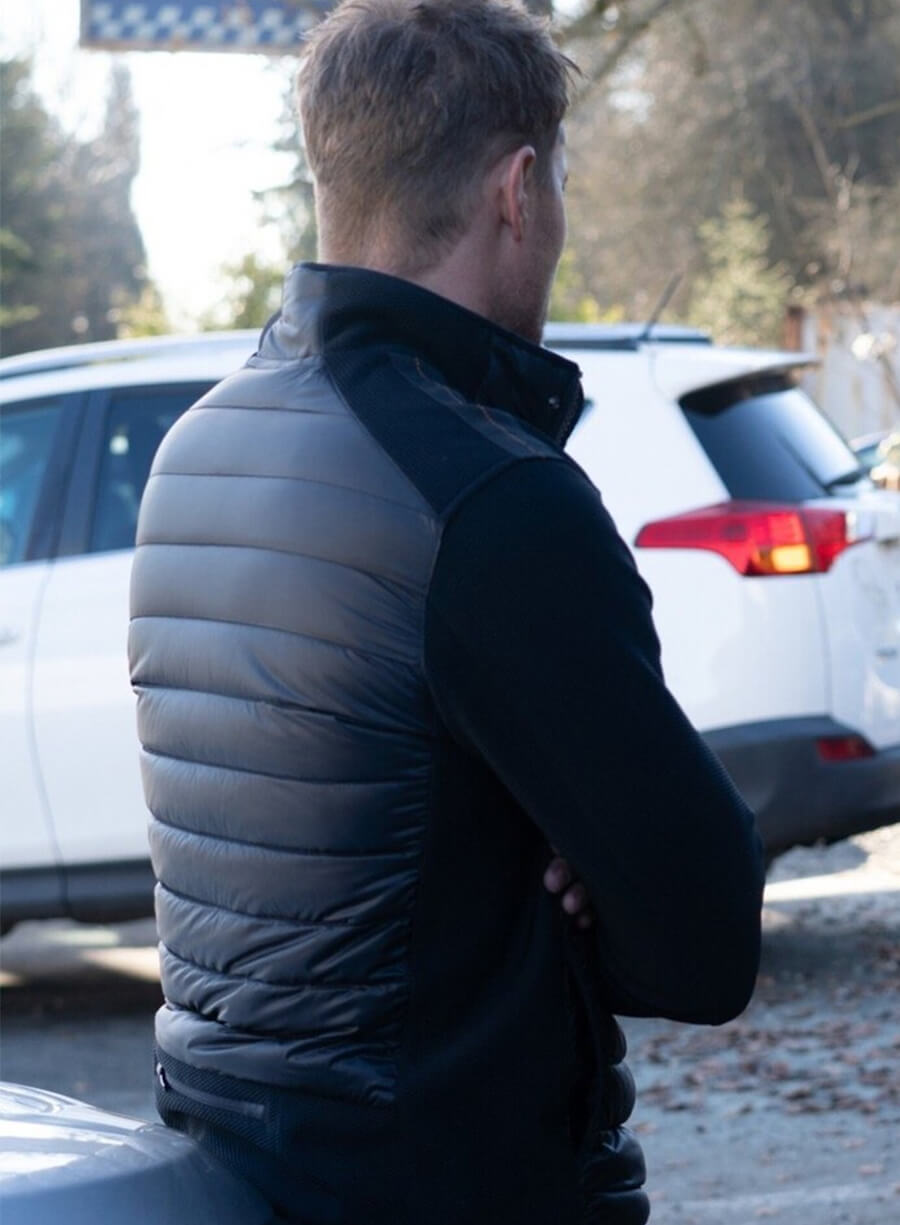Justin Hartley Tracker Colter Shaw Blue Puffer Jacket