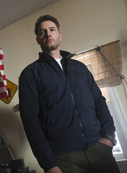 Justin Hartley Tracker S01 Colter Shaw Navy Jacket