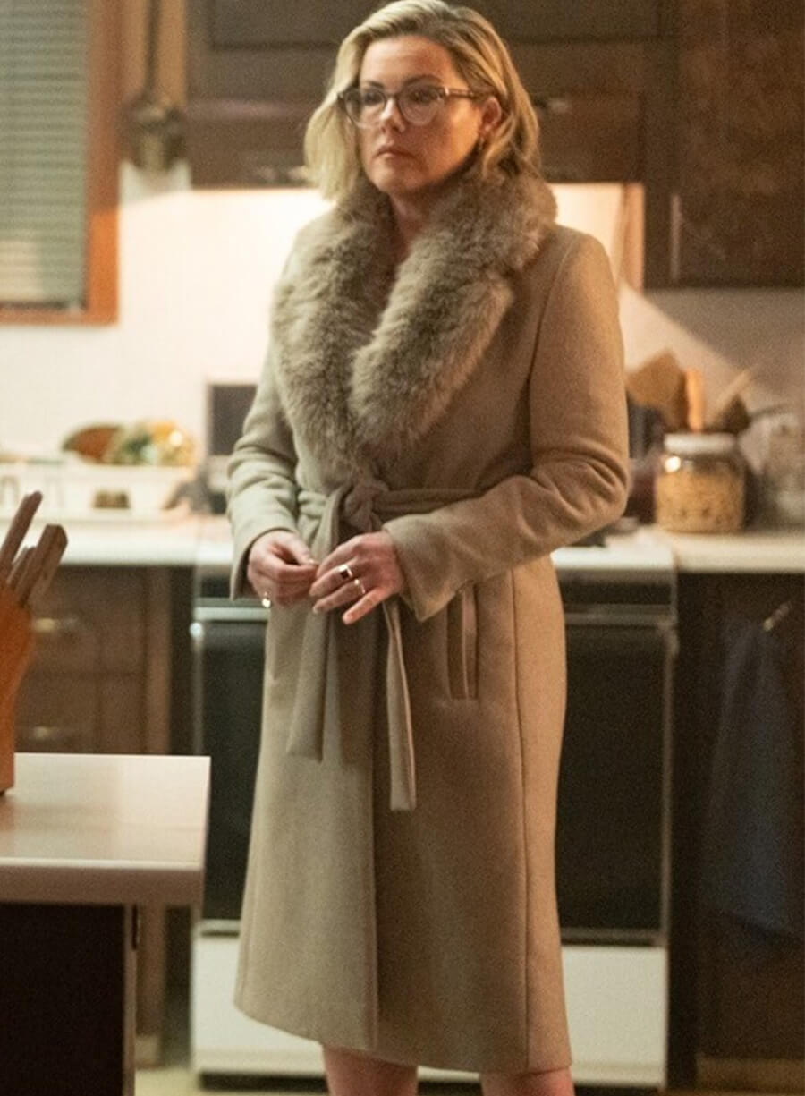 Kathleen Robertson Tracker S03 Maxine Wool Coat
