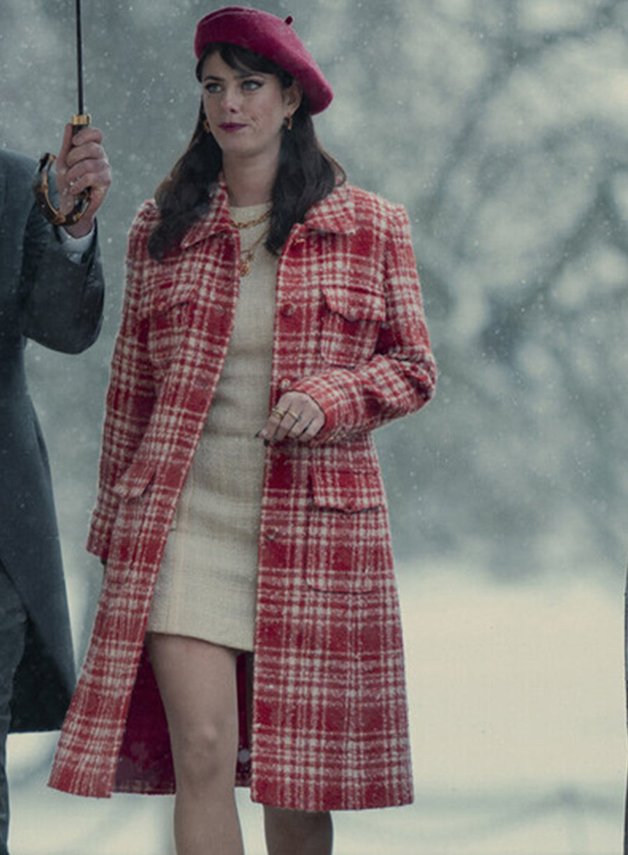 Kaya Scodelario The Gentlemen 2024 Plaid Wool Coat