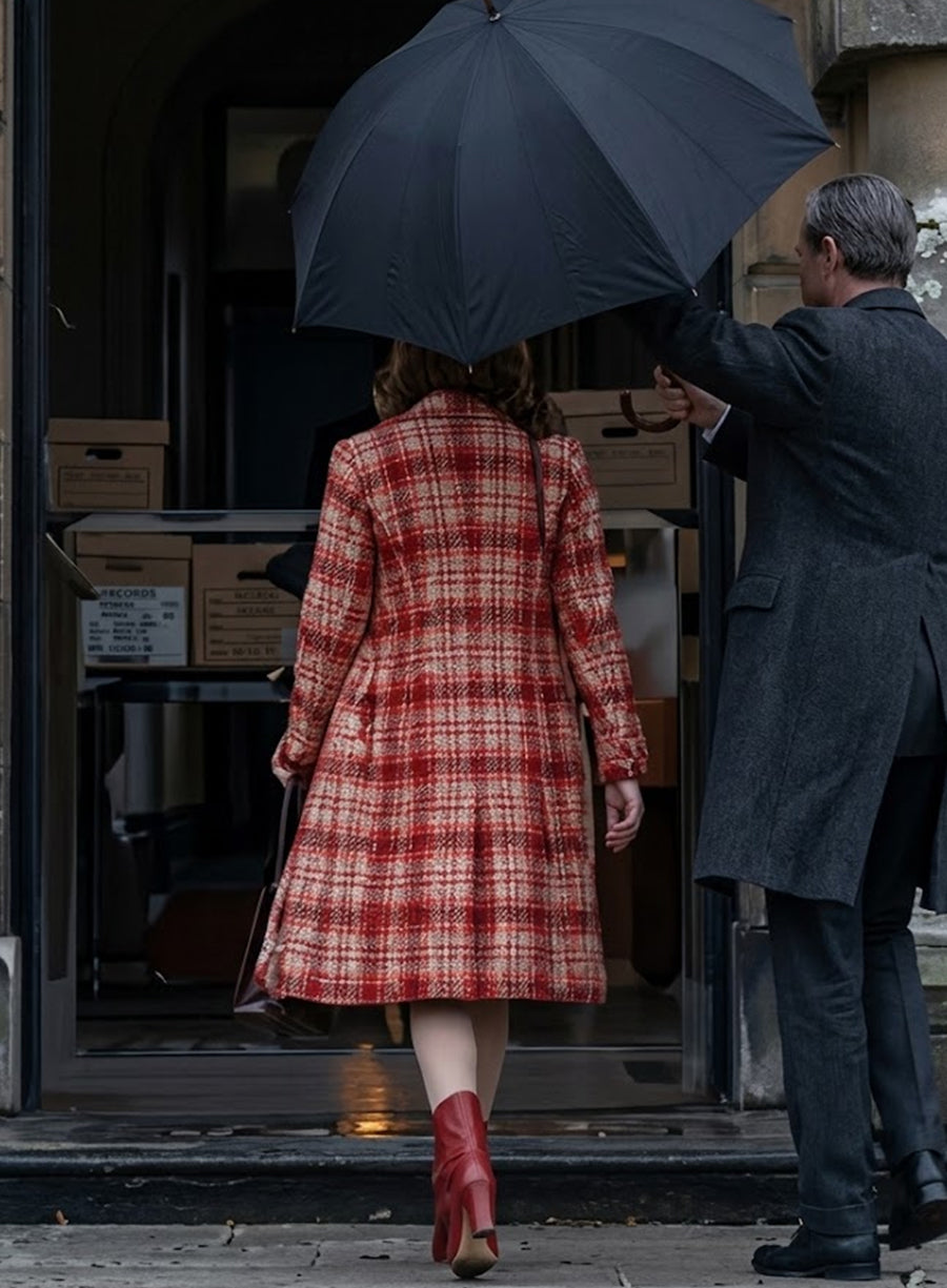 Kaya Scodelario The Gentlemen 2024 Plaid Wool Coat