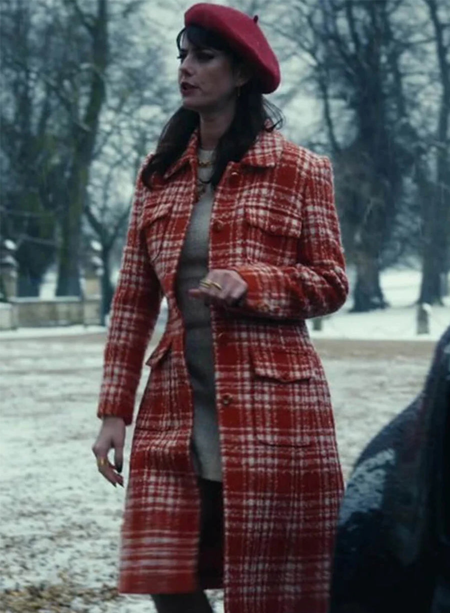Kaya Scodelario The Gentlemen 2024 Plaid Wool Coat