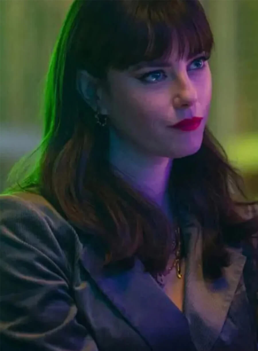 Kaya Scodelario The Gentlemen 2024 Susie Glass Leather Blazer