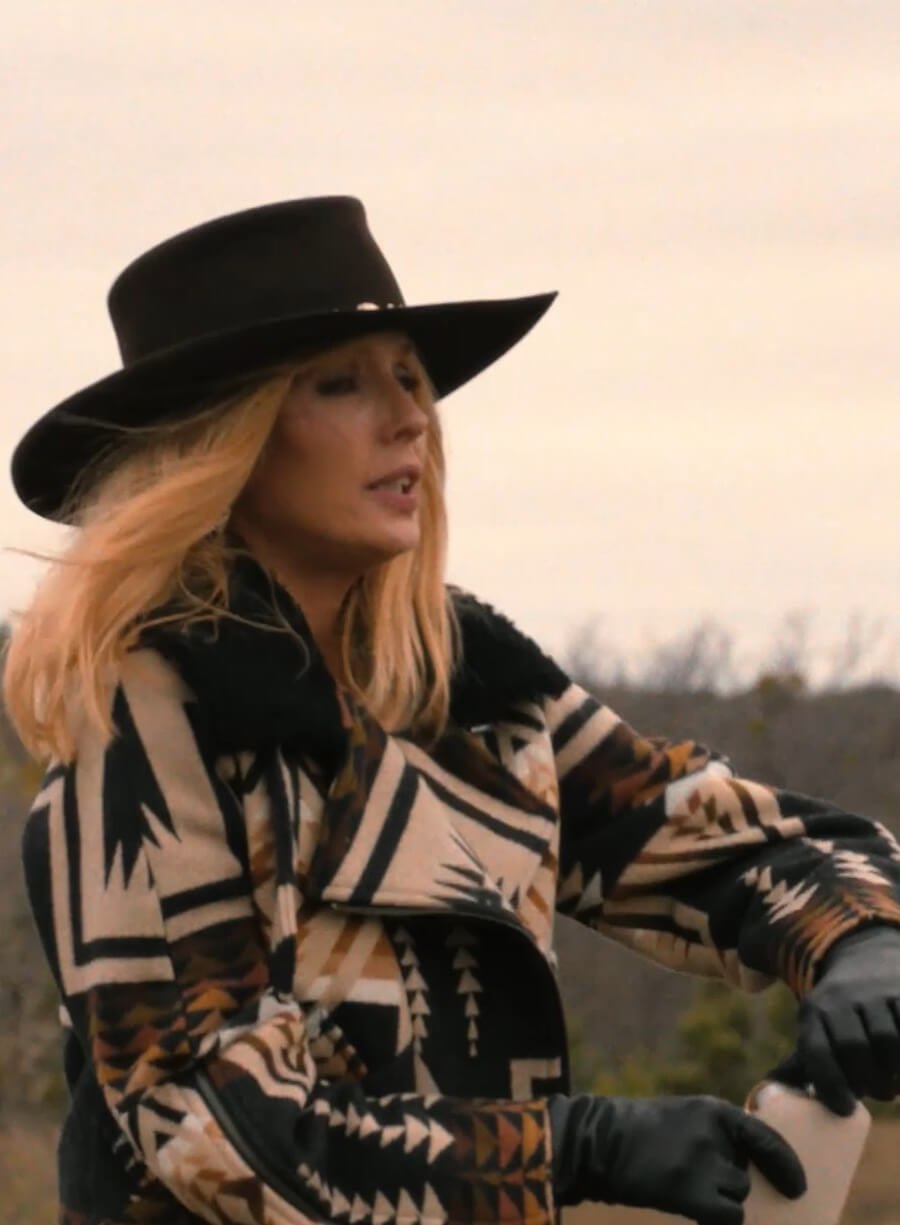 Kelly Reilly Yellowstone Inspired Beth Dutton Aztec Jacket