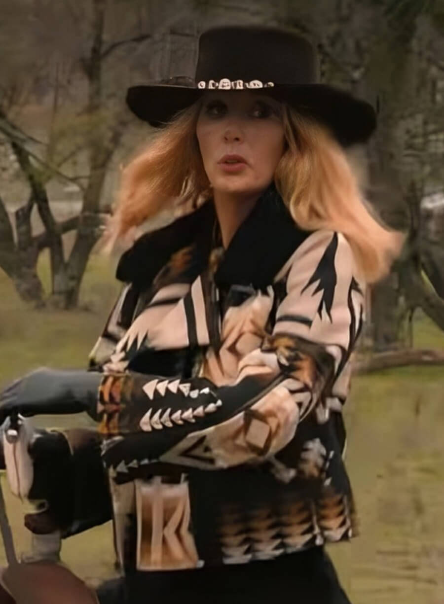 Kelly Reilly Yellowstone Inspired Beth Dutton Aztec Jacket