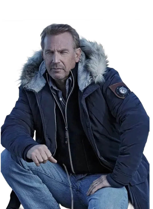 Kevin Costner Yellowstone John Dutton Blue Parka Jacket