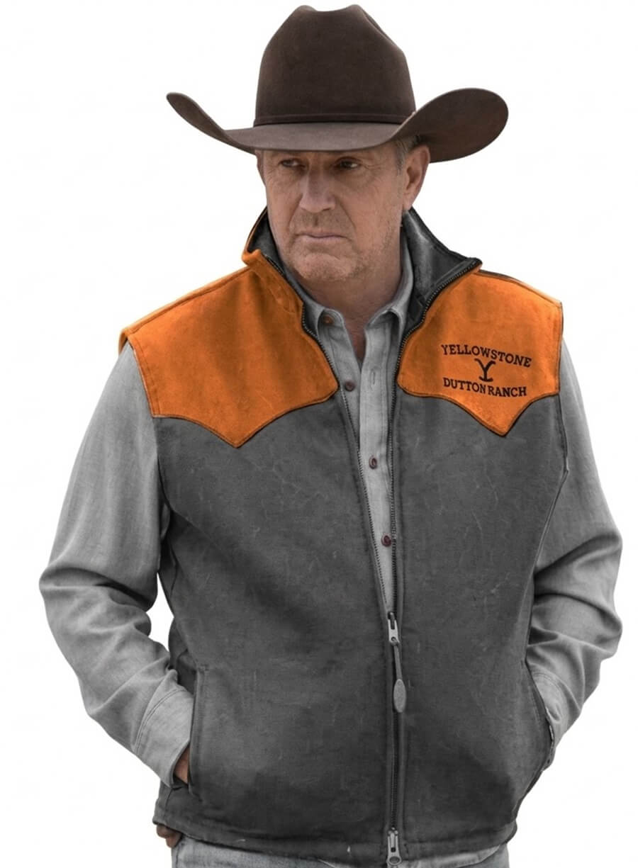 John Dutton Orange Gray Vest