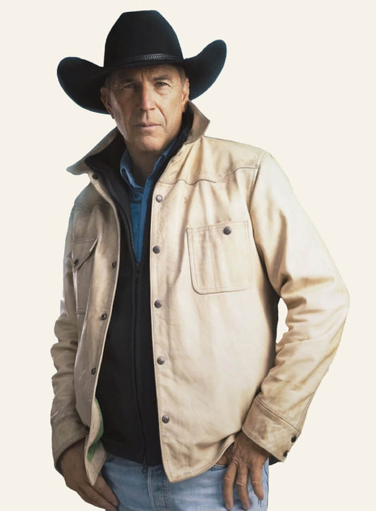 Kevin Costner Yellowstone S05 John Dutton Beige Jacket