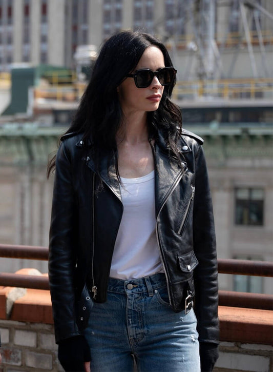  Krysten Ritter Daredevil Born Again S02 Jessica Jones Black Leather Jacket