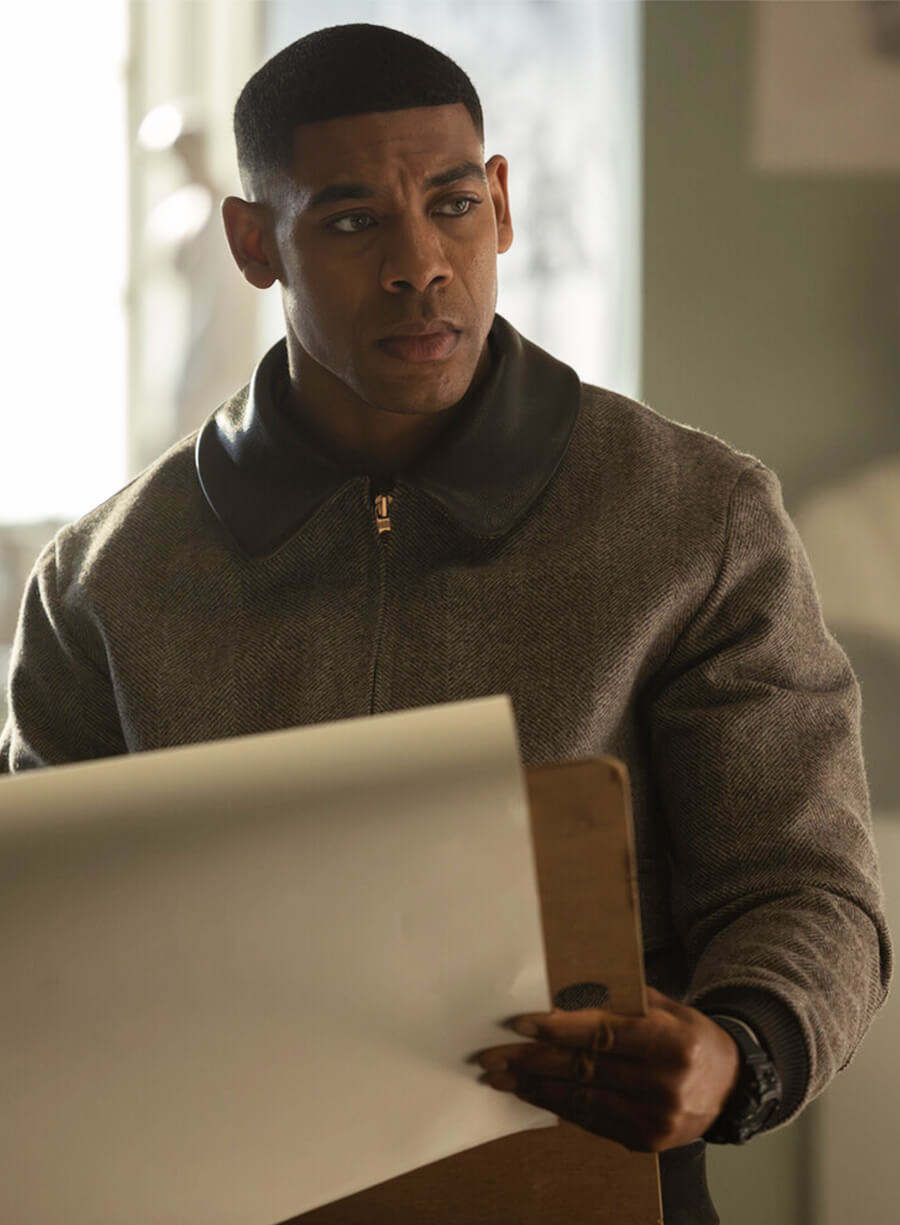 Lanterns 2026 Aaron Pierre Grey Wool Jacket