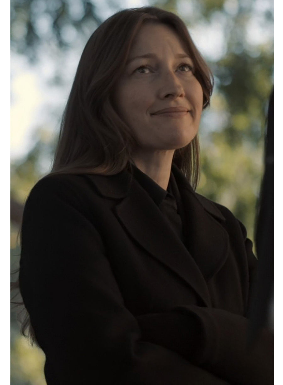 Lanterns S01 Kelly Macdonald Black Wool Coat