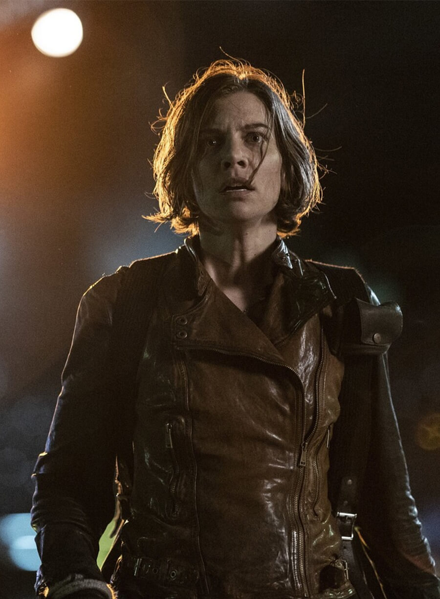 Lauren Cohan The Walking Dead: Dead City Maggie Rhee Brown Leather Vest