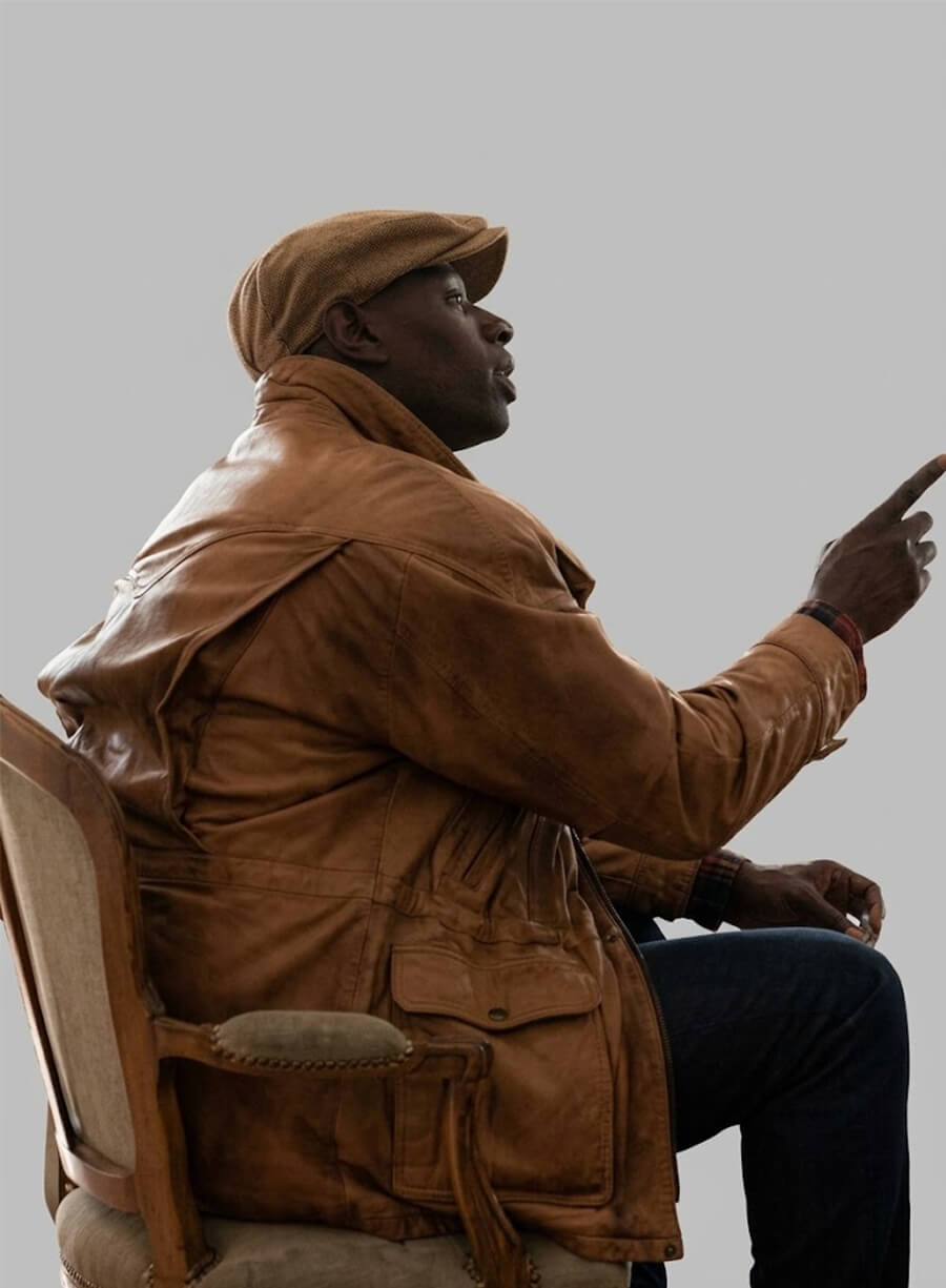 Assane Diop Brown Leather Jacket