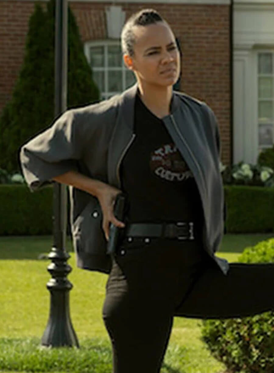 Maria Sten Neagley 2026 Grey Bomber Jacket