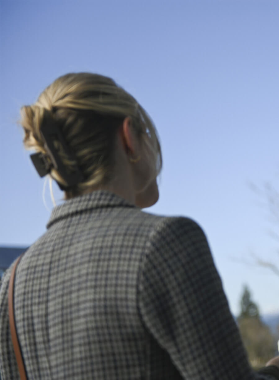 Melissa Roxburgh Tracker Dory Shaw Plaid Blazer