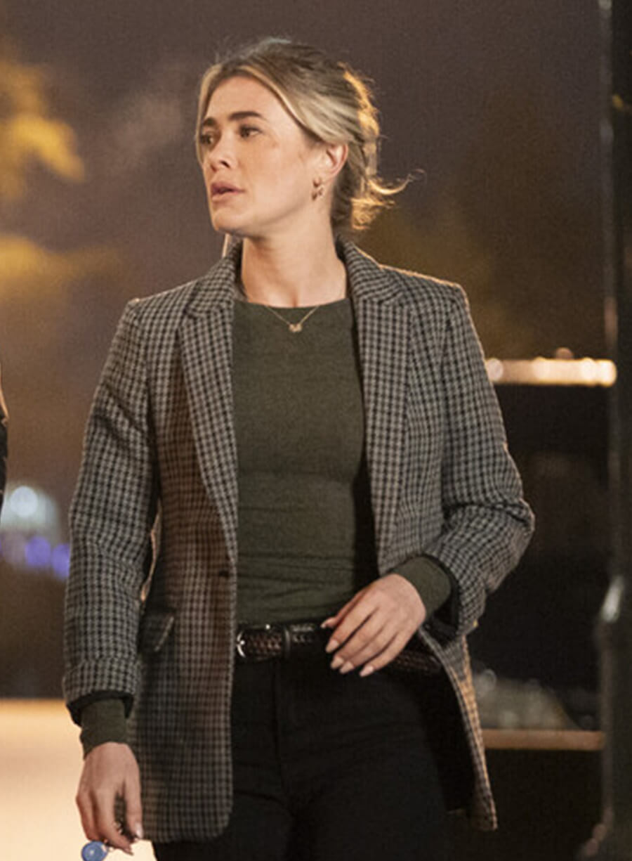 Melissa Roxburgh Tracker Dory Shaw Plaid Blazer