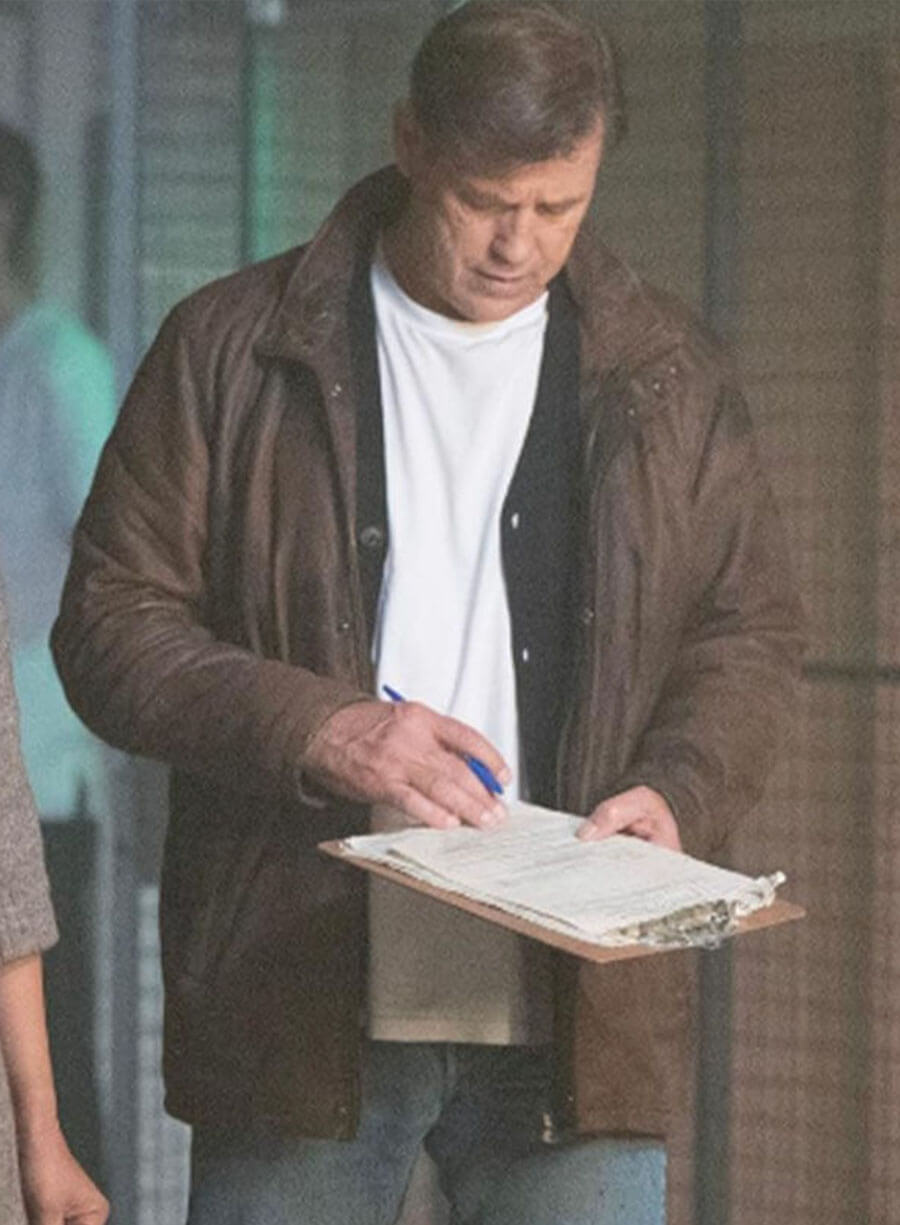 Michael Pare Halloween John Parker Brown Leather Jacket