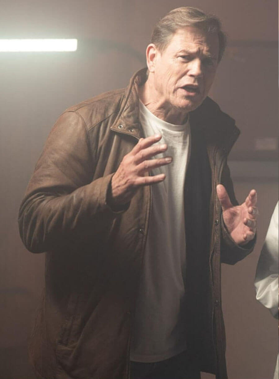 Michael Pare Halloween John Parker Brown Leather Jacket