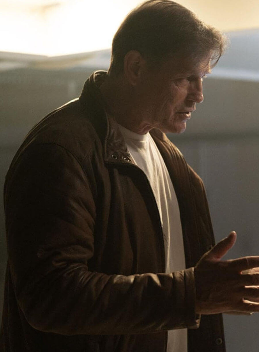 Michael Pare Halloween John Parker Brown Leather Jacket