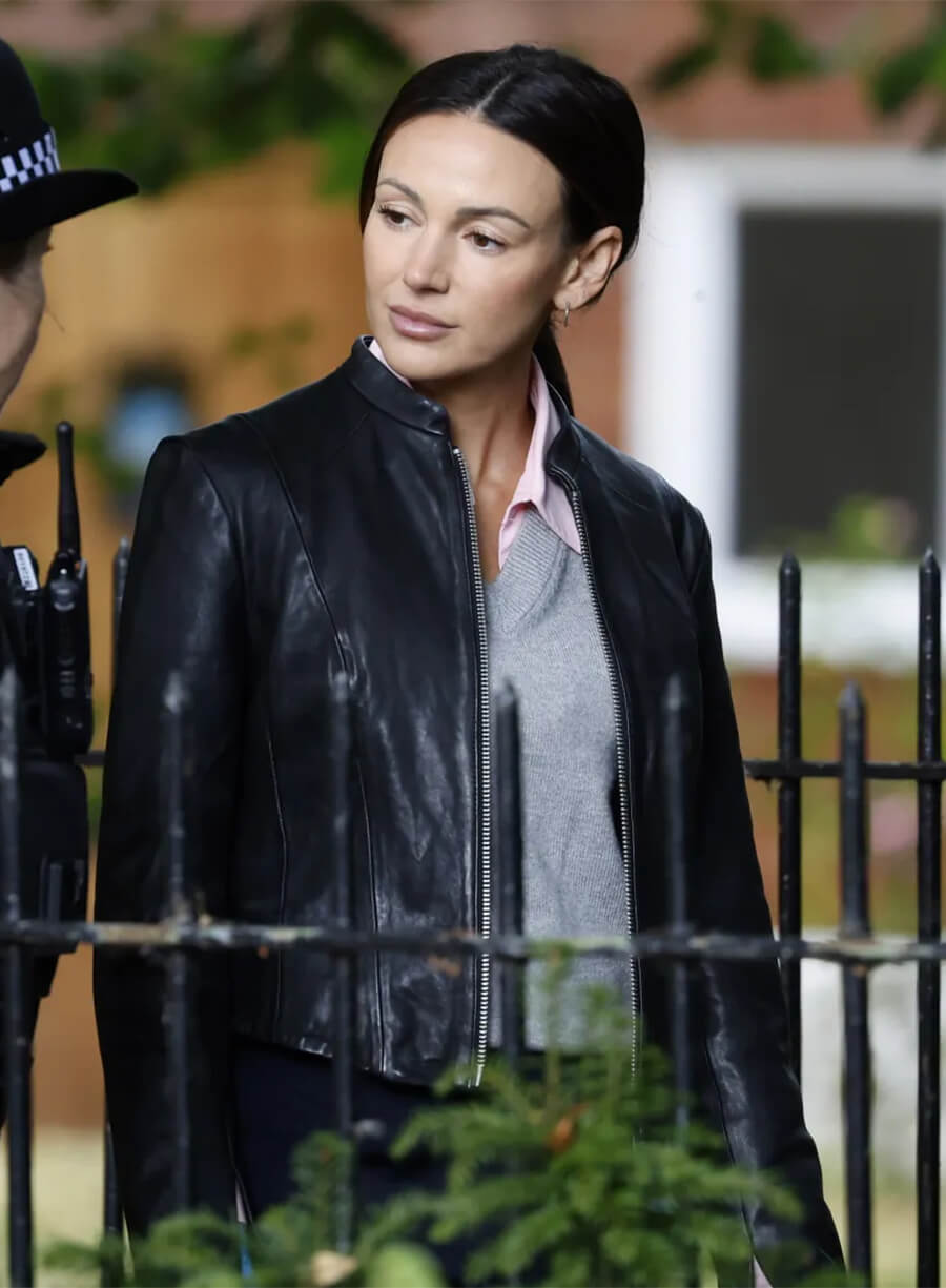 Michelle Keegan The Blame S01 Di Emma Crane Leather Jacket