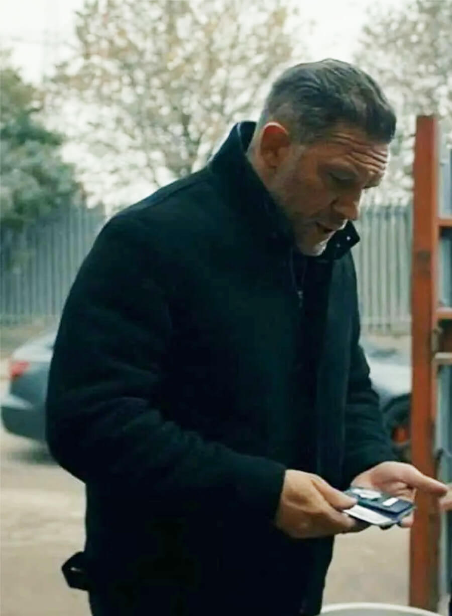 MobLand S01 Tom Hardy Black Wool Coat