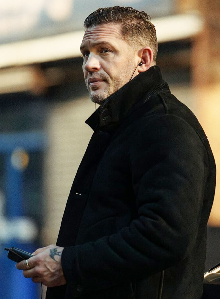 MobLand S01 Tom Hardy Black Wool Coat