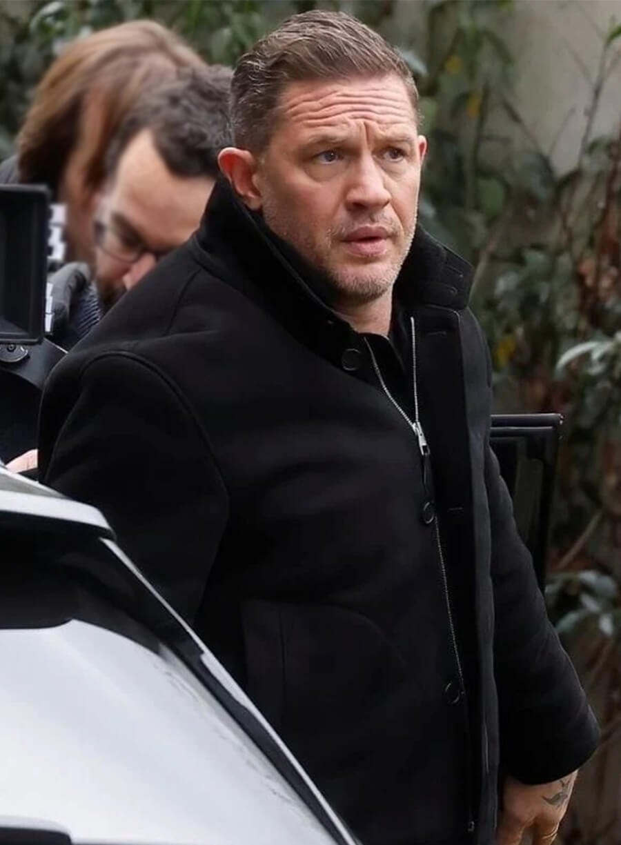 MobLand S01 Tom Hardy Black Wool Coat
