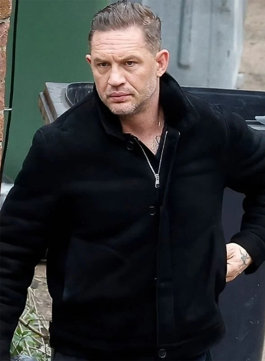 MobLand S01 Tom Hardy Black Wool Coat