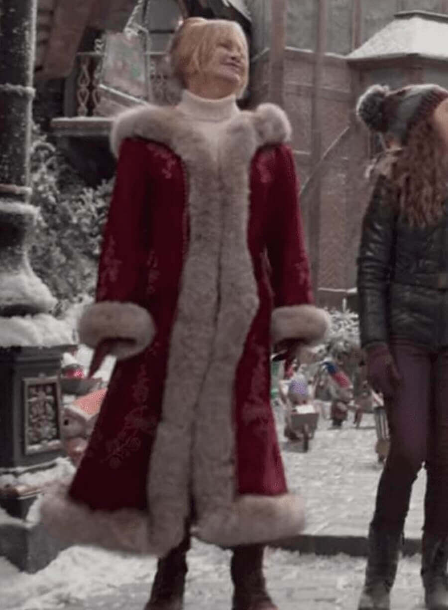 Goldie Hawn The Christmas Chronicles 2 Red Wool Coat