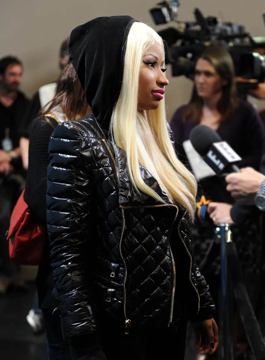 Nicki Minaj NYC Quilted Black Leather Jacket 