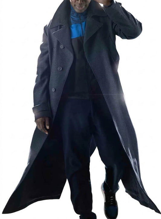 Manteau en laine gris d'Assane Diop Lupin - Saison 4