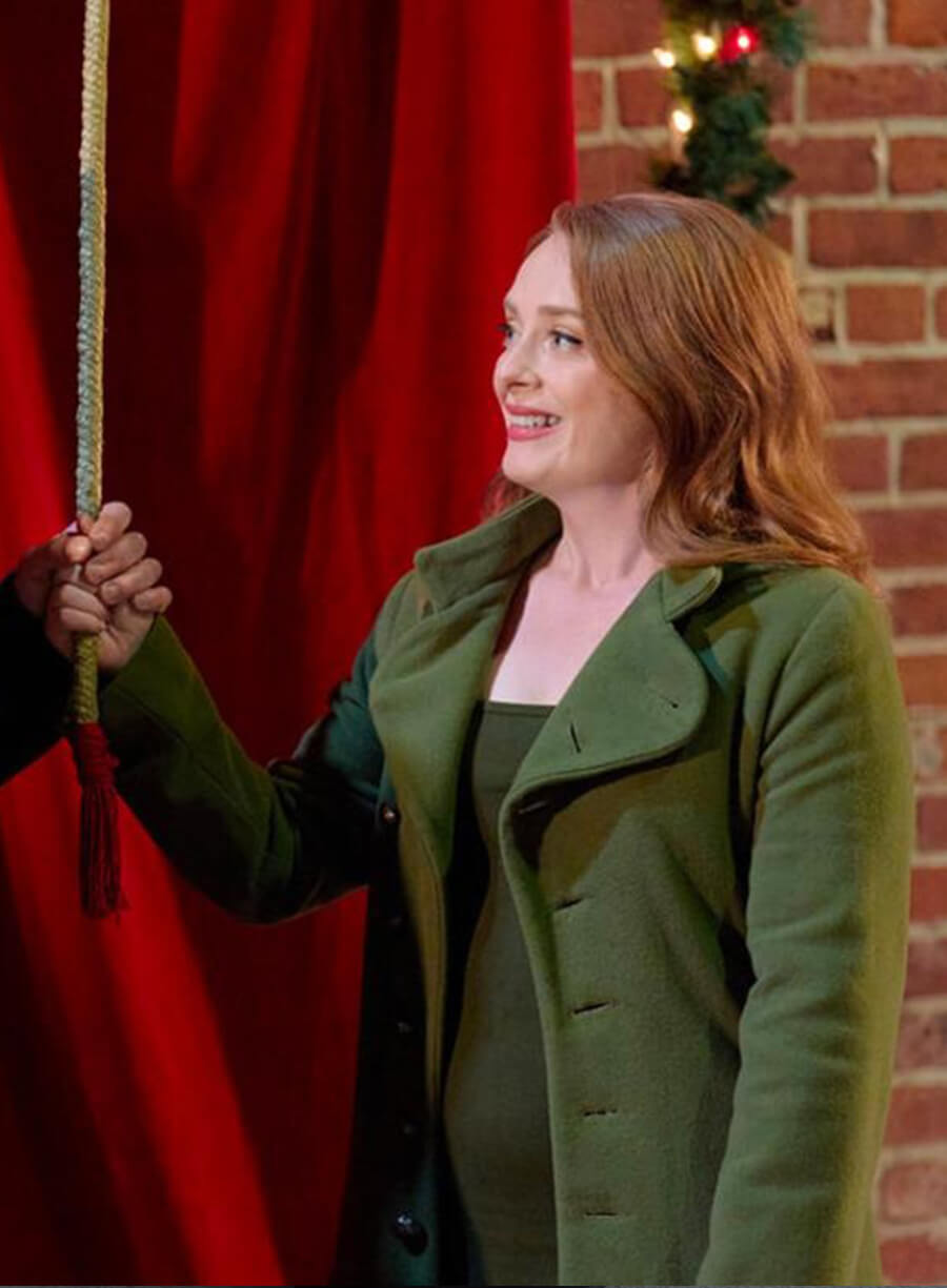 Our Christmas Mural Olivia Green Wool Coat