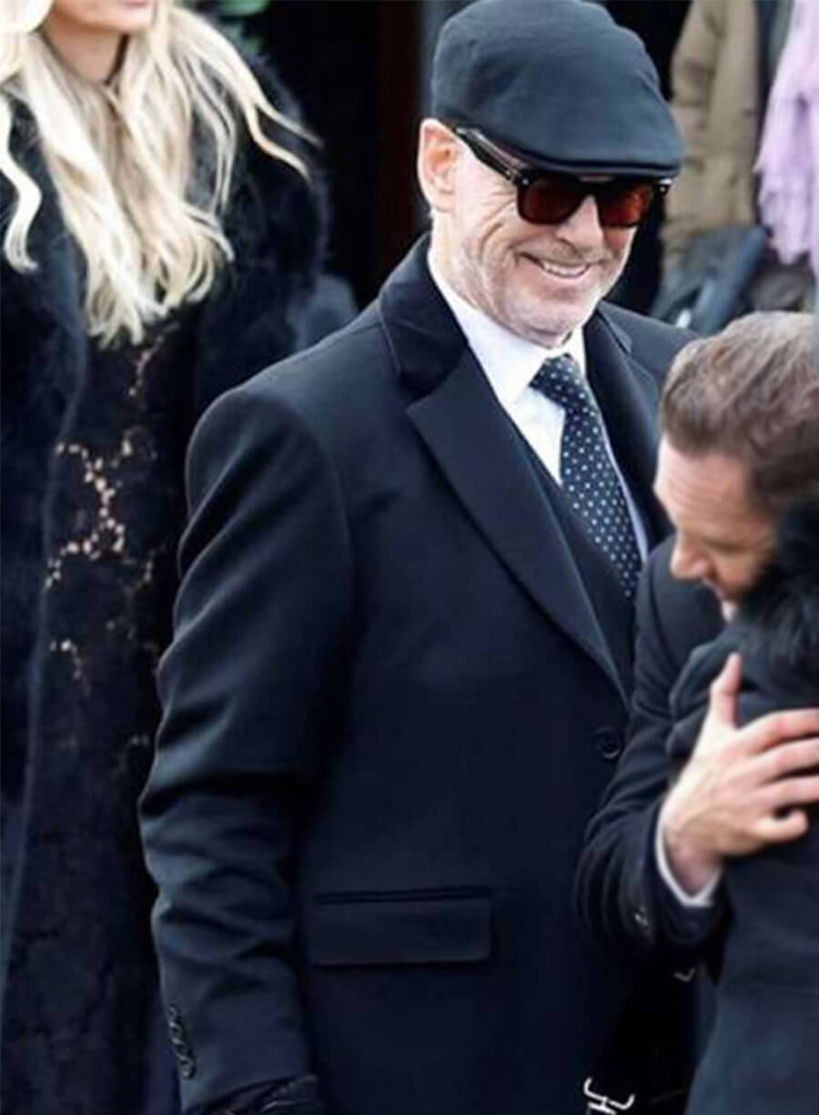 Pierce Brosnan MobLand S01 Black Wool Coat