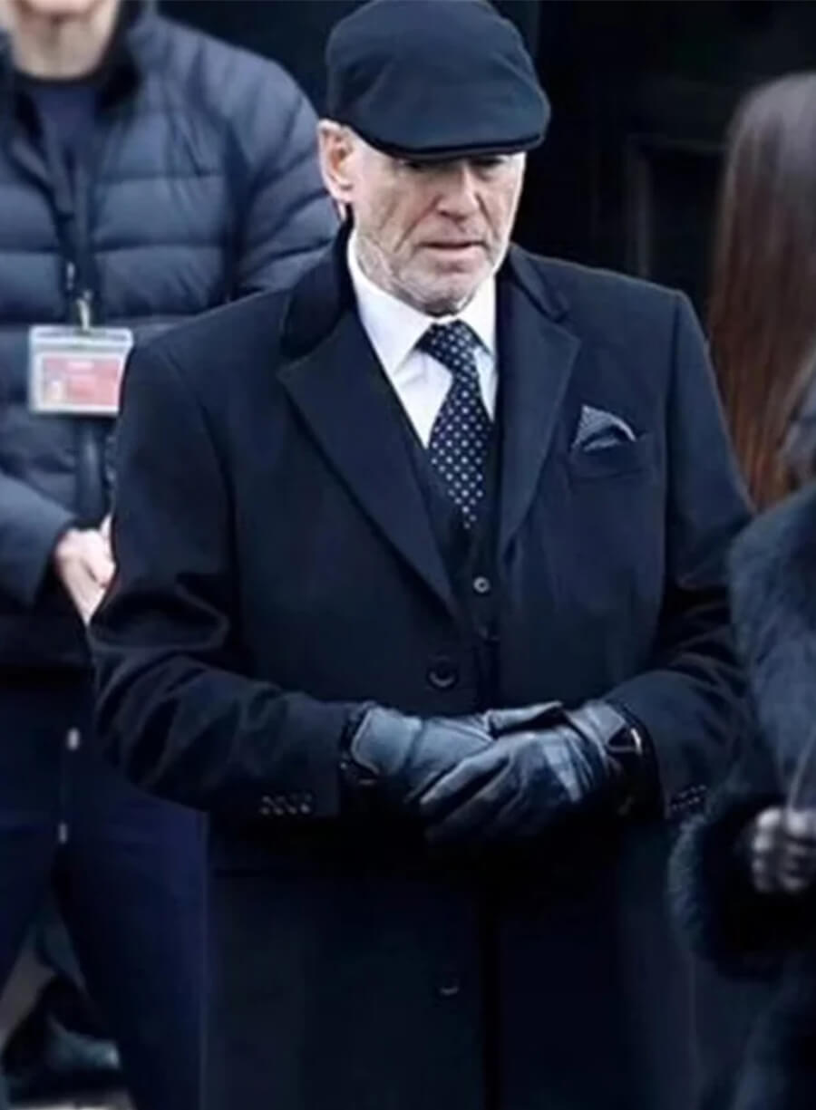 Pierce Brosnan MobLand S01 Black Wool Coat