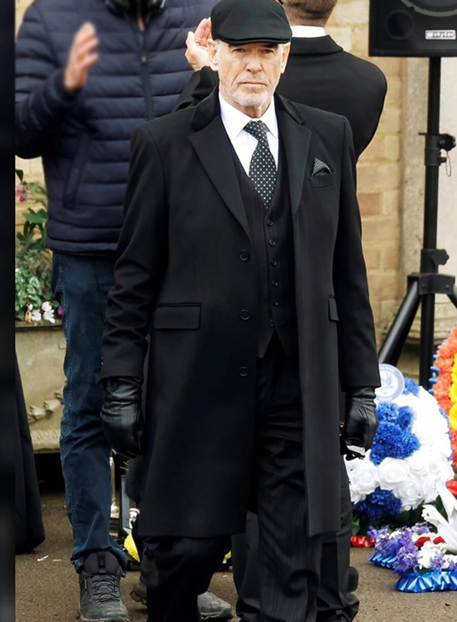 Conrad Harrigan MobLand S01 Black Wool Coat