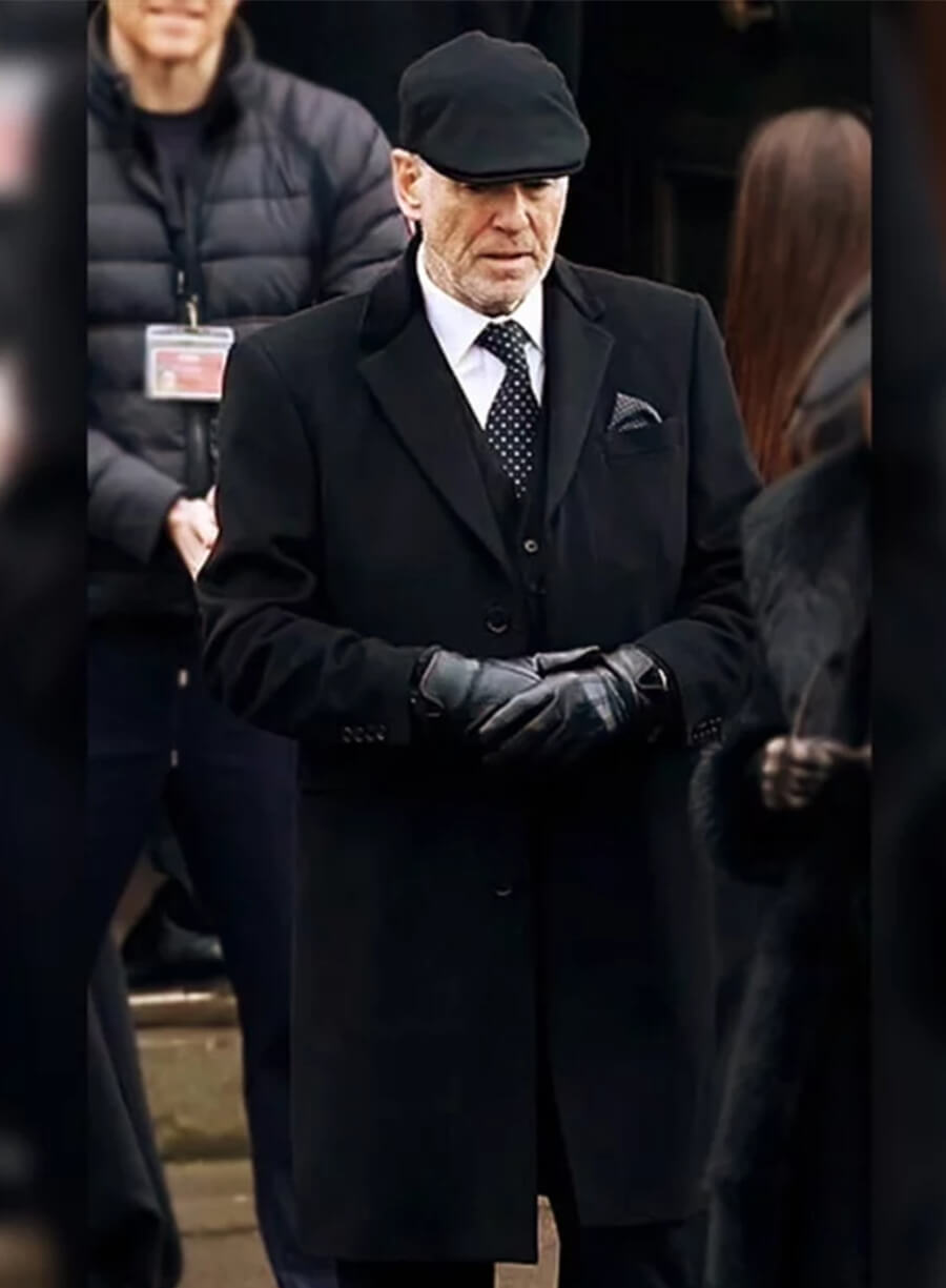 Pierce Brosnan MobLand S01 Black Wool Coat