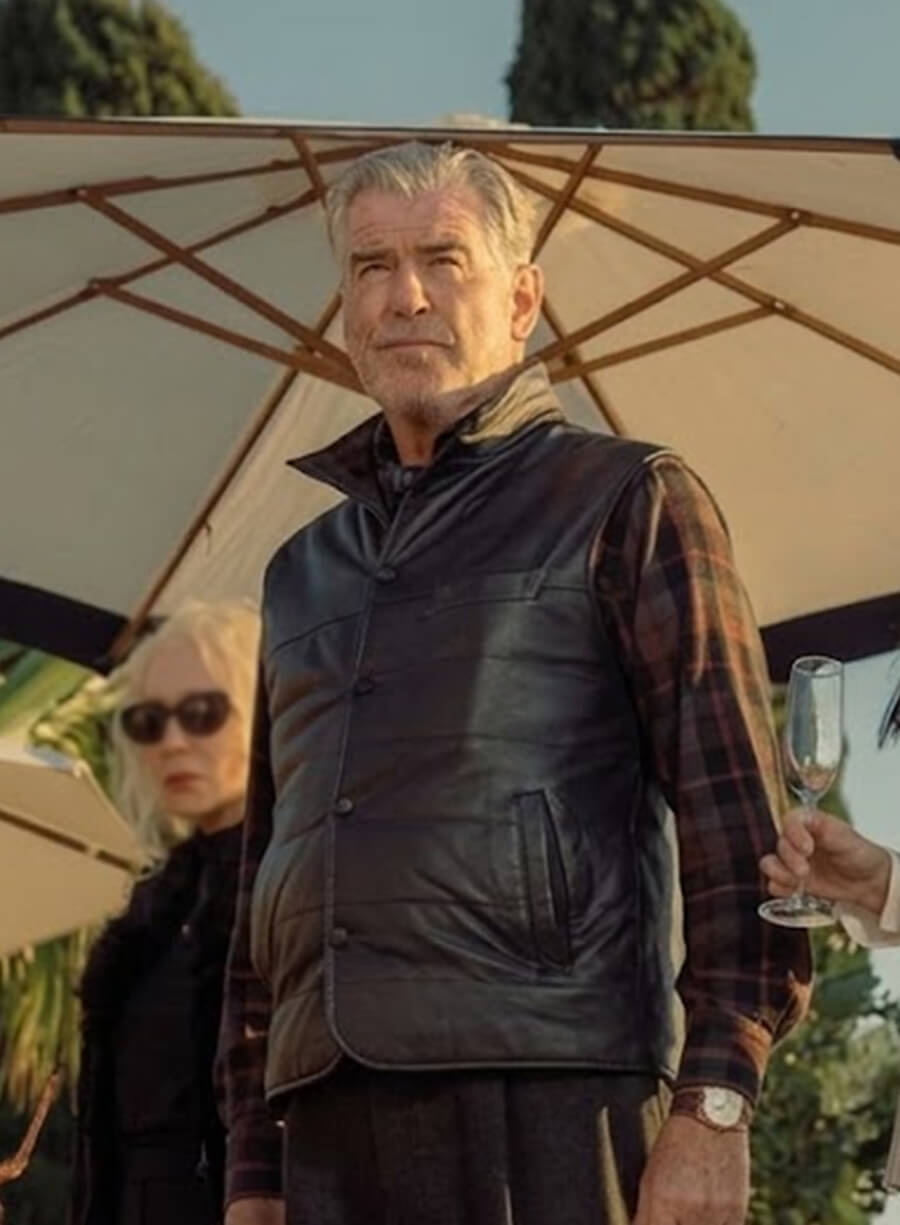 Pierce Brosnan Leather Vest