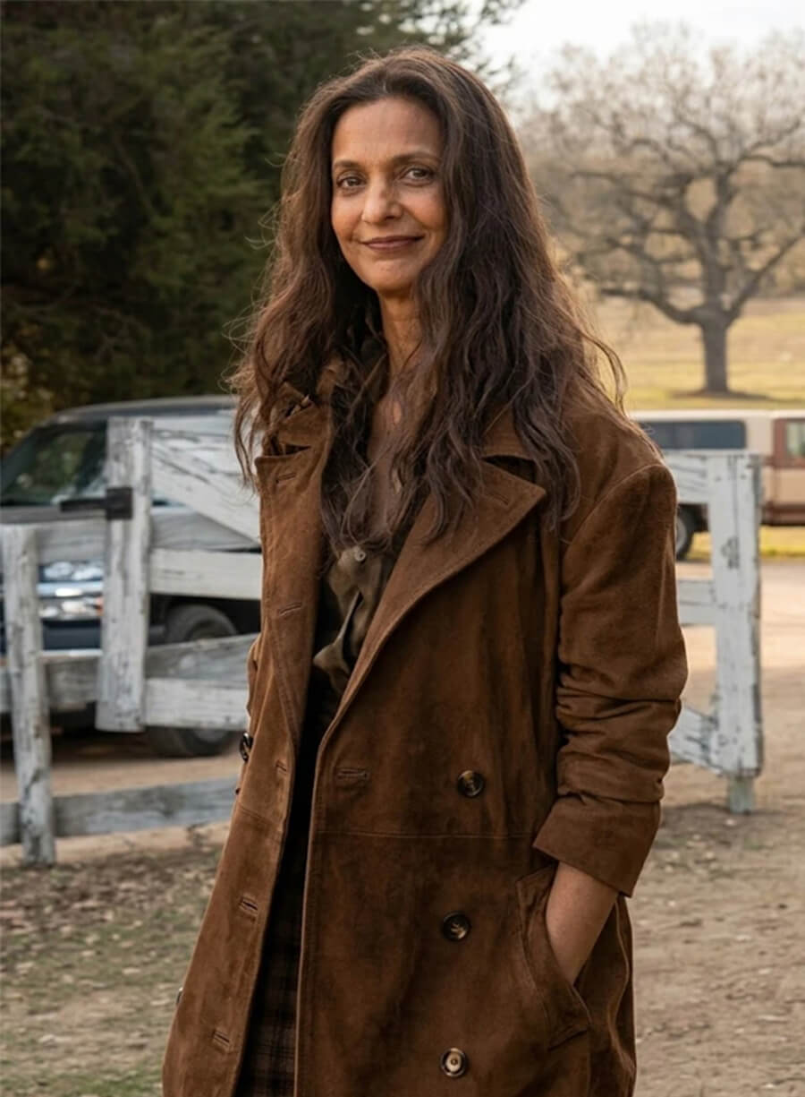Poorna Jagannathan Lanterns 2026 Brown Suede Coat