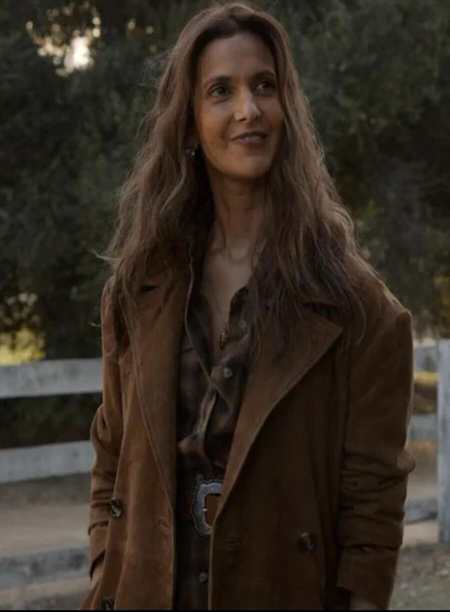 Poorna Jagannathan Lanterns 2026 Brown Suede Coat