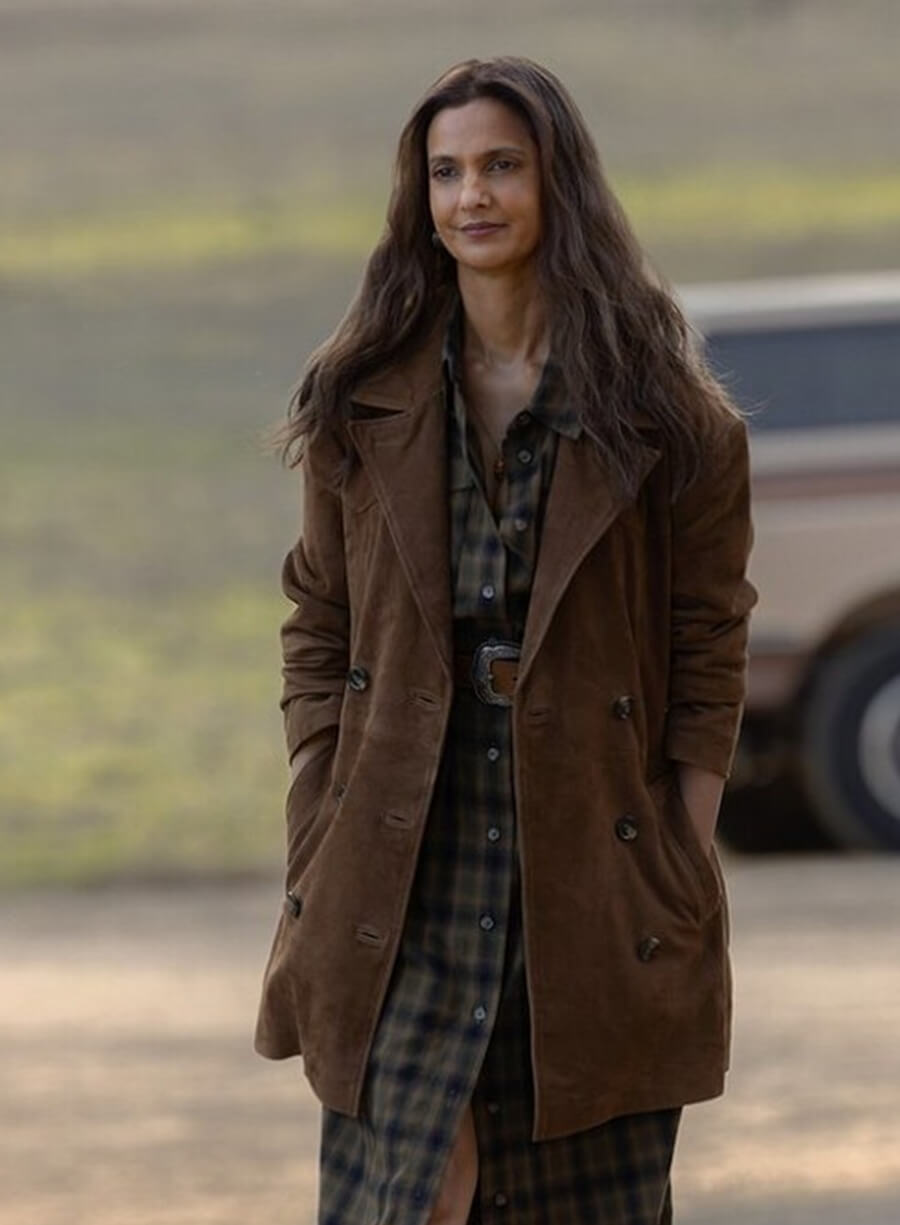 Poorna Jagannathan Lanterns 2026 Brown Suede Coat