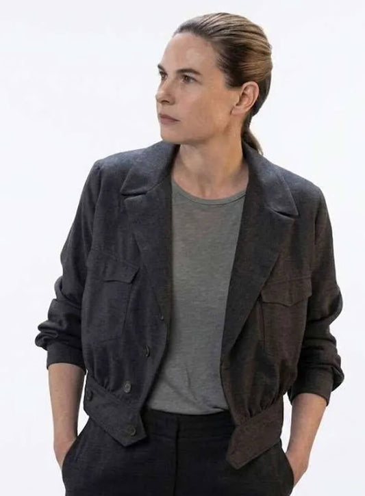 Rebecca Ferguson Silo S03 Grey Wool Jacket